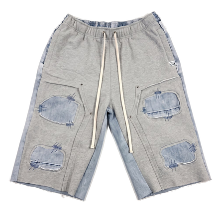 Fleece Denim Remix Shorts